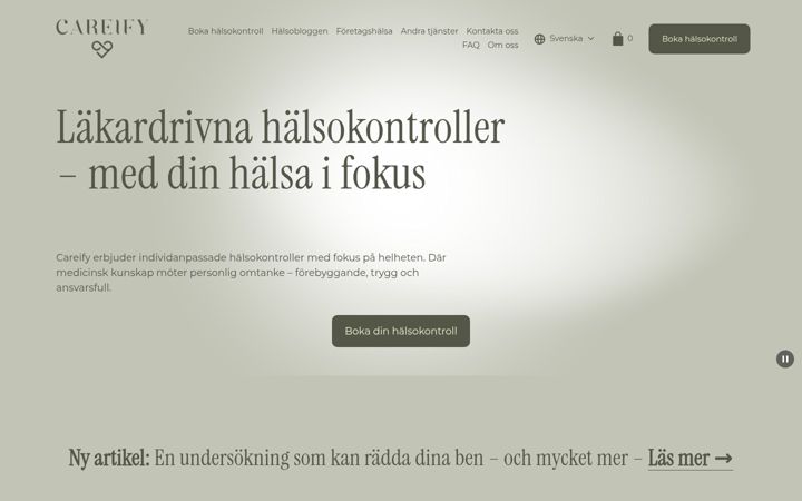 Ekraanipilt saidist careify.se