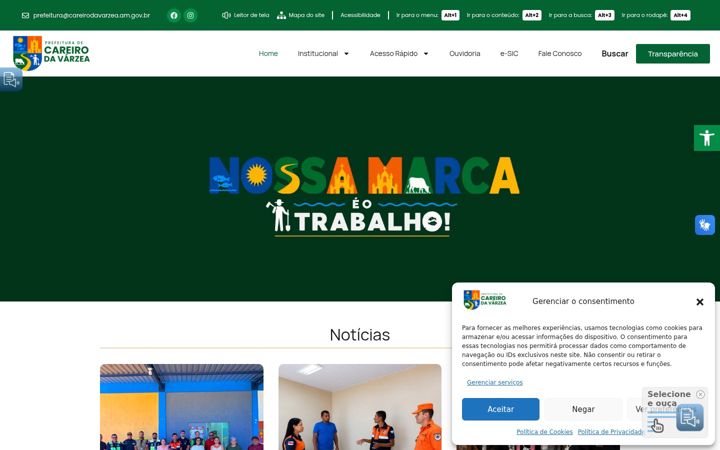 Screenshot of careirodavarzea.am.gov.br