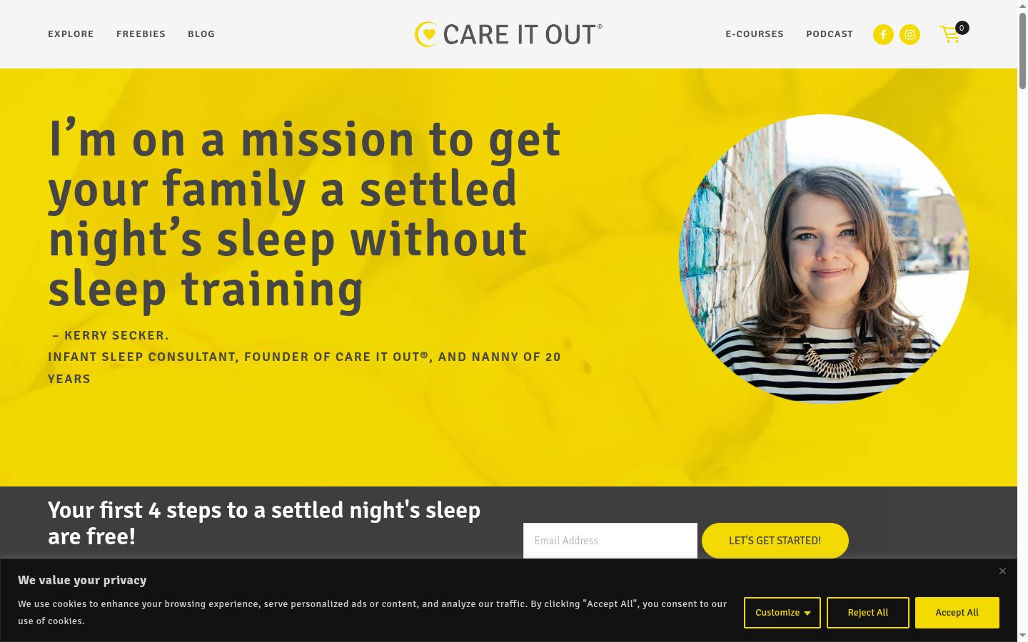 Screenshot of the consent banner shown before any interaction
