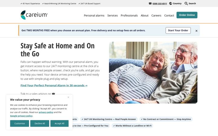 Screenshot of careium.co.uk