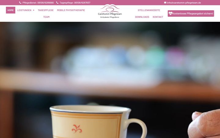 Screenshot of carekomm-pflegeteam.de