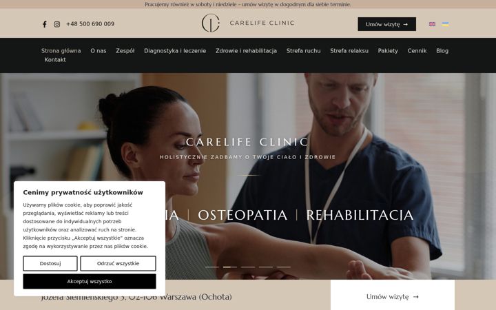 Screenshot of carelifeclinic.pl