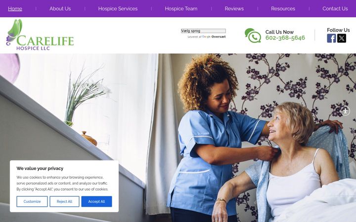 Screenshot of carelifehospice.com