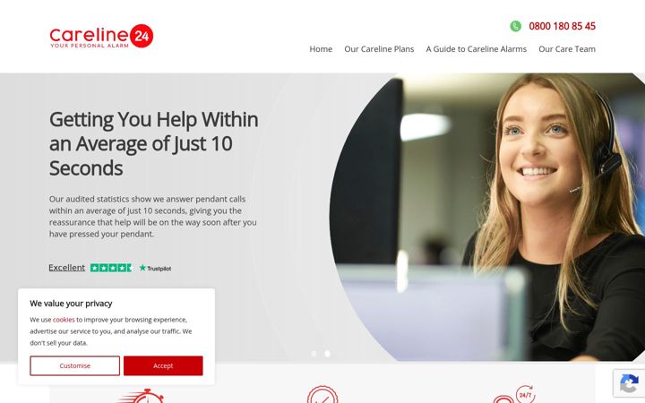 Screenshot of careline24.co.uk
