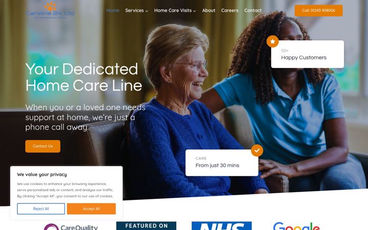 Screenshot of careline24ltd.com