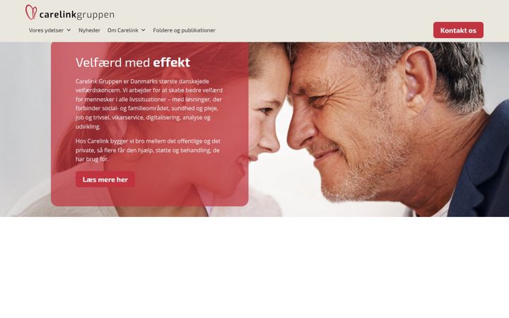 Ekrano kopija carelink.dk