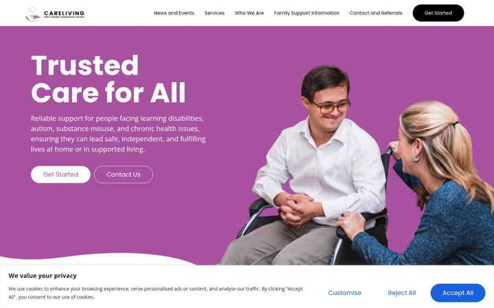 Screenshot of carelivings.co.uk