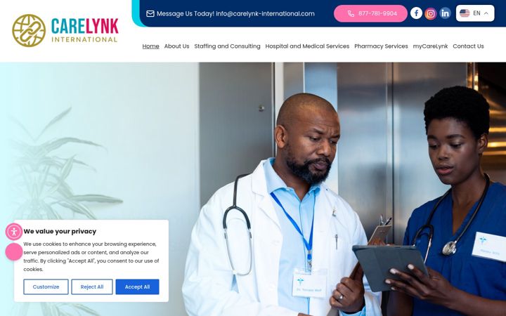 Screenshot of carelynk-international.com
