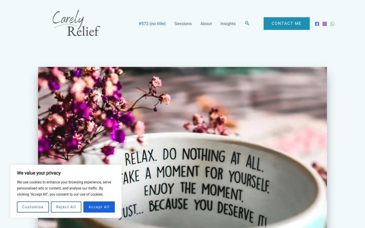 Screenshot of carelyrelief.com