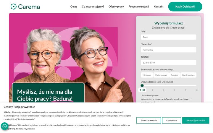 Screenshot of carema.pl