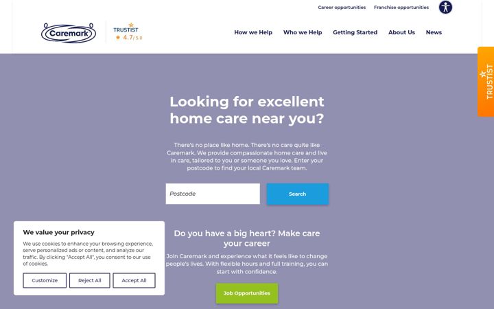 Screenshot of caremark.co.uk