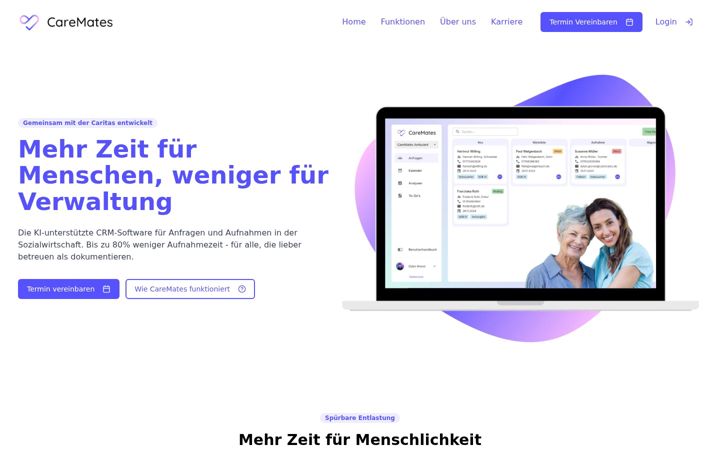 Screenshot of caremates.de