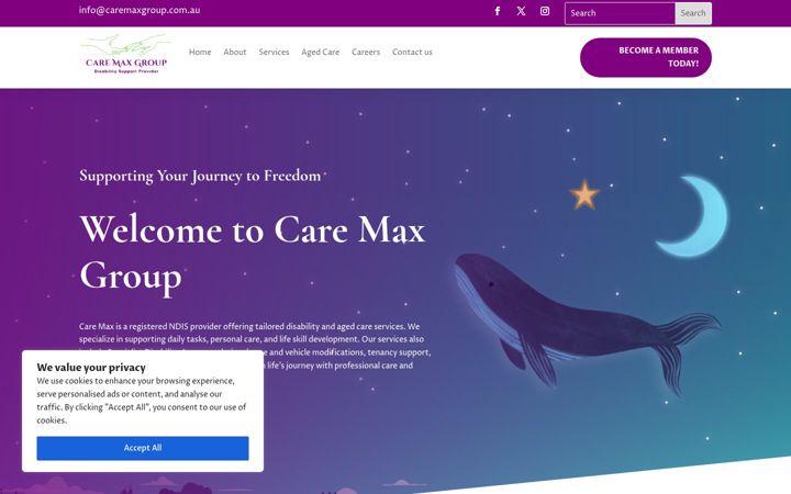 Screenshot ta' caremaxgroup.com.au