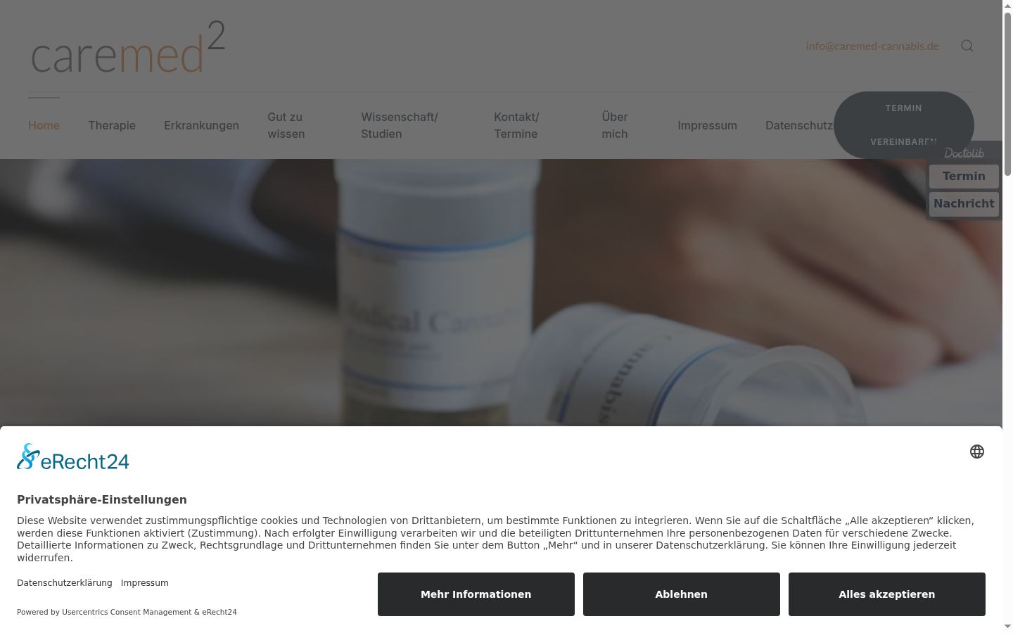 Captura de ecrã do banner de consentimento apresentado antes de qualquer interação