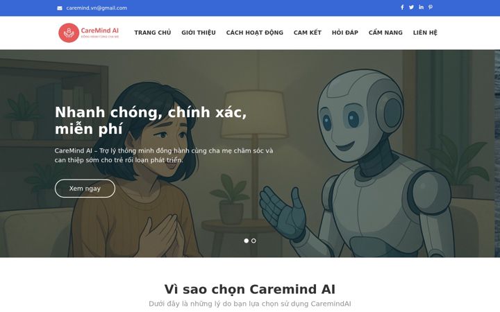 Screenshot of caremindai.net