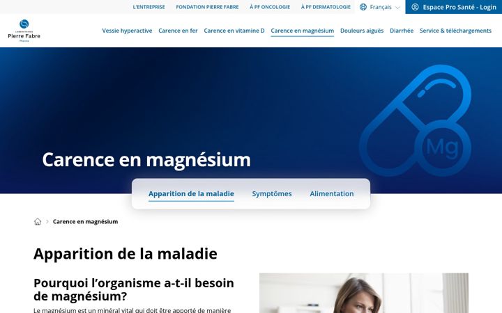 Screenshot of carence-magnesium.ch