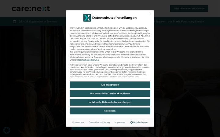 Screenshot of carenext-event.de