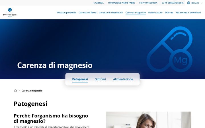 Screenshot of carenza-magnesio.ch
