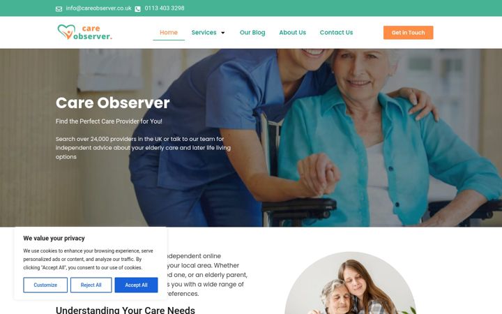 Screenshot of careobserver.co.uk