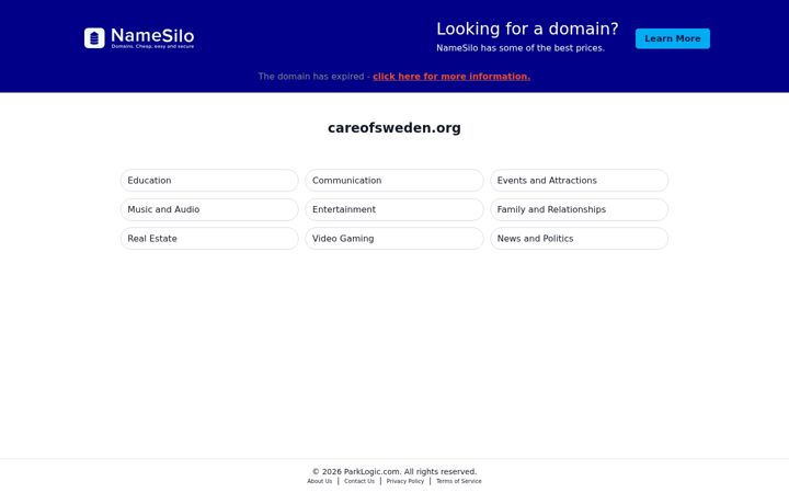 Screenshot van careofsweden.org