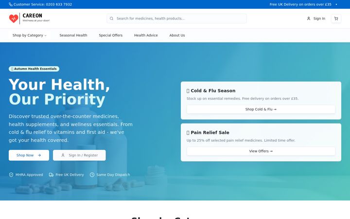 Screenshot of careon.uk