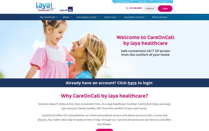 Screenshot of careoncall.ie