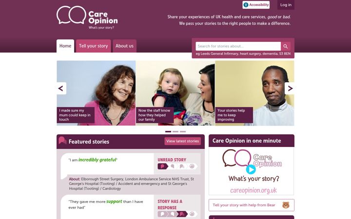 Screenshot of careopinion.org.uk
