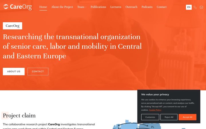 Skjermbilde av careorg.eu