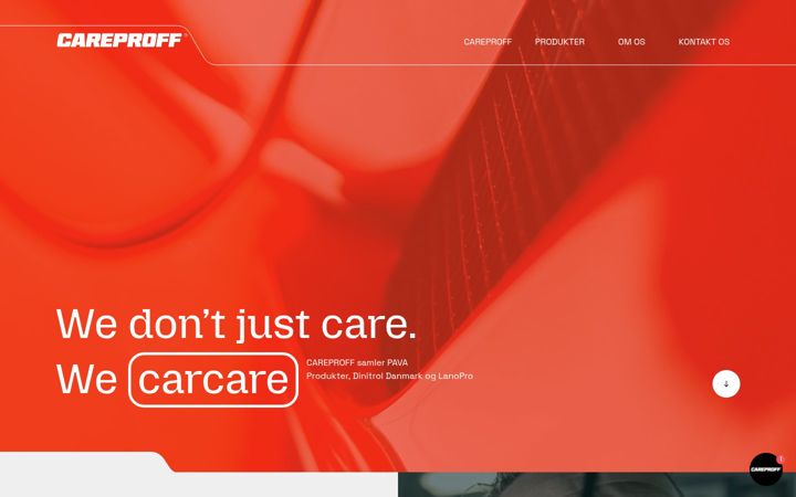 Screenshot of careproff.dk