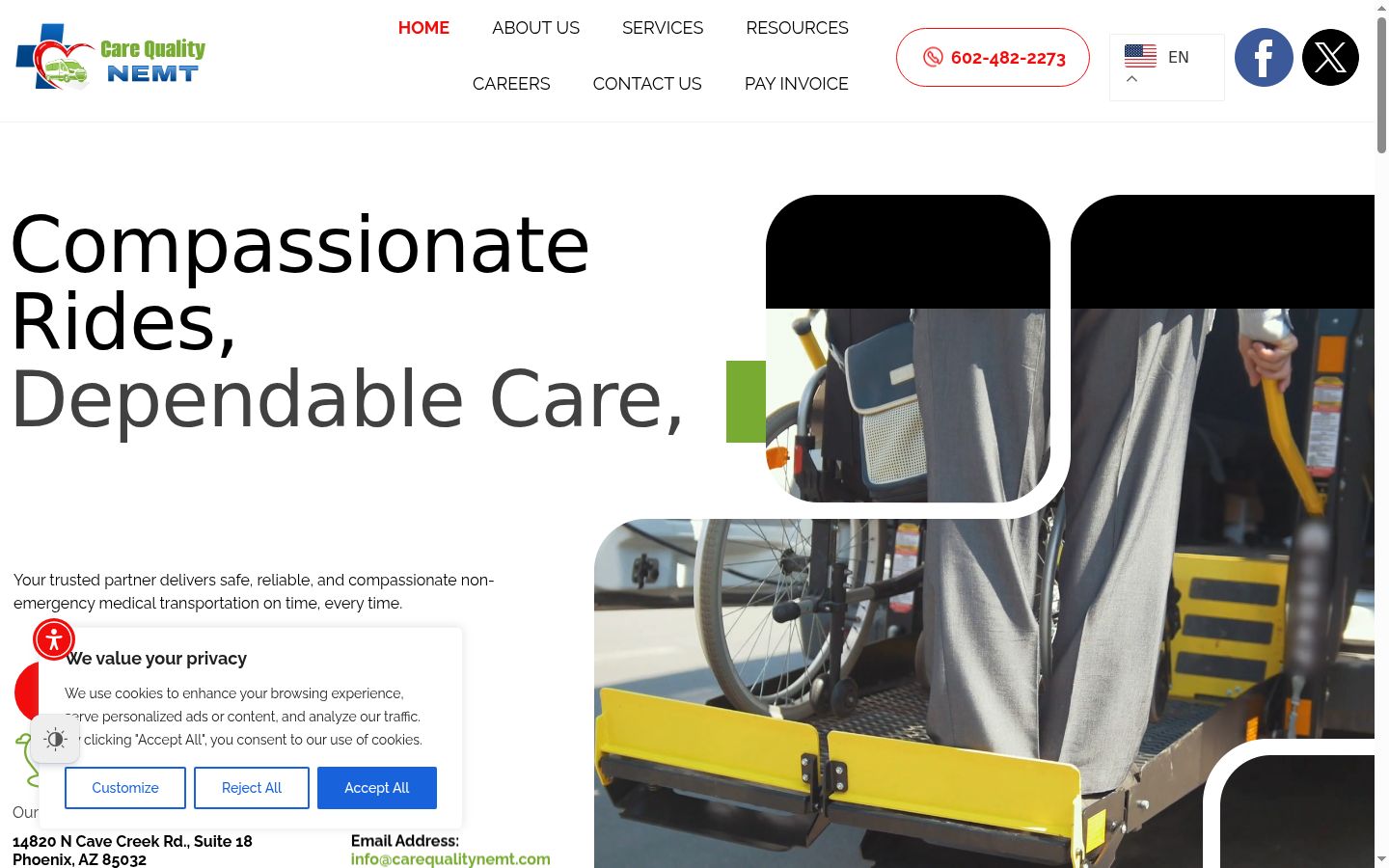 Screenshot del banner di consenso mostrato prima di qualsiasi interazione