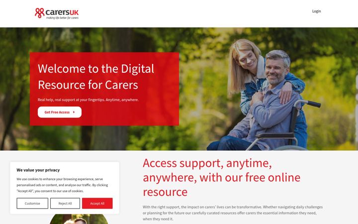 Screenshot of carersdigital.org