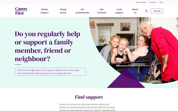 Screenshot of carersfirst.org.uk