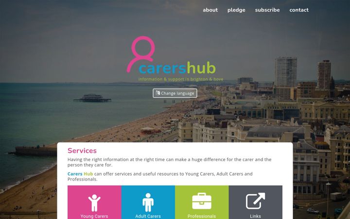 Screenshot of carershub.co.uk