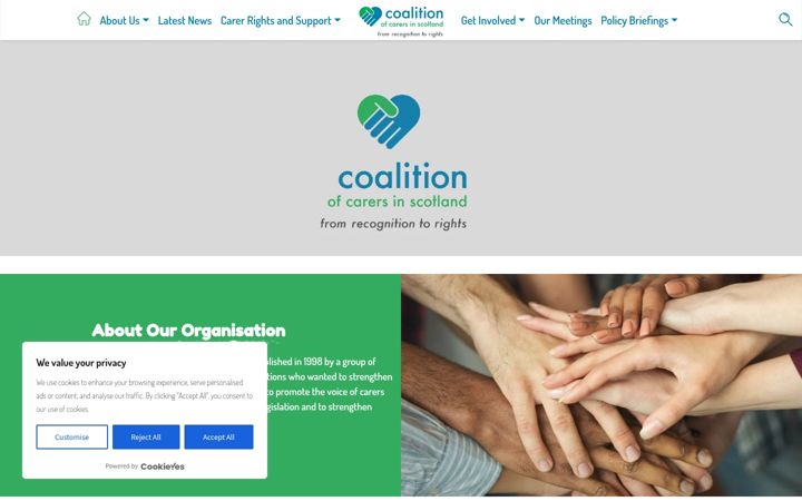 Screenshot van carersnet.org