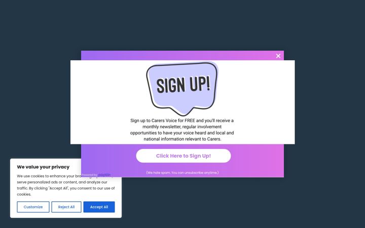 Screenshot van carersvoice.org