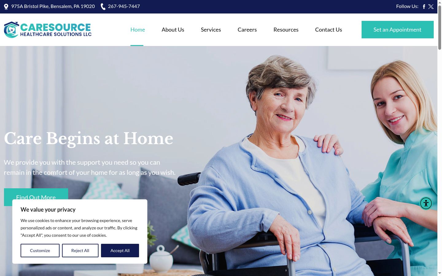 Screenshot of the consent banner shown before any interaction