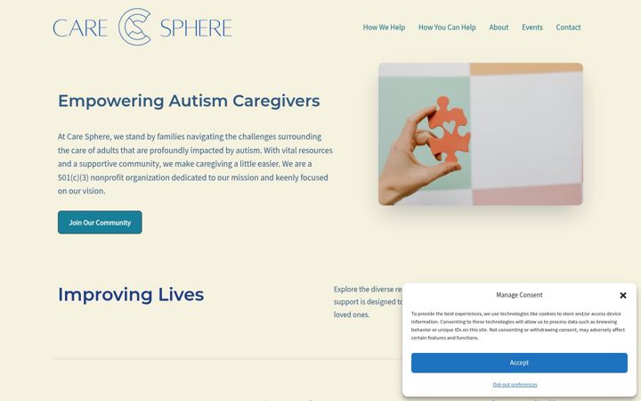 Screenshot of caresphere.org