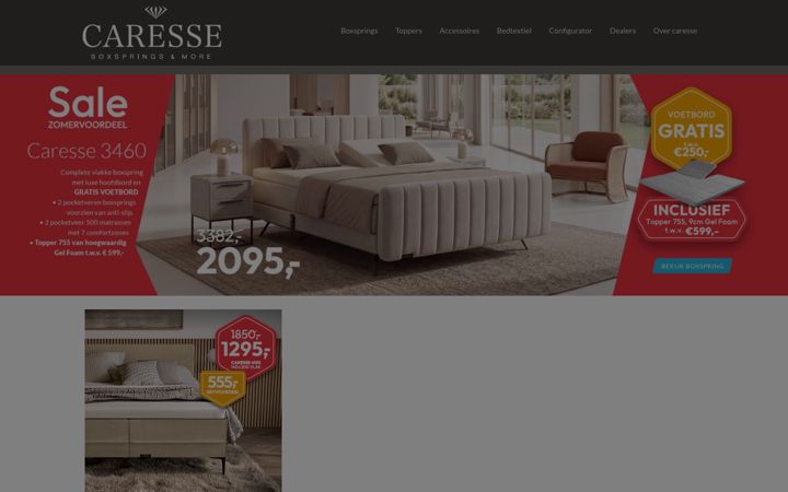 Screenshot of caresseboxsprings.nl