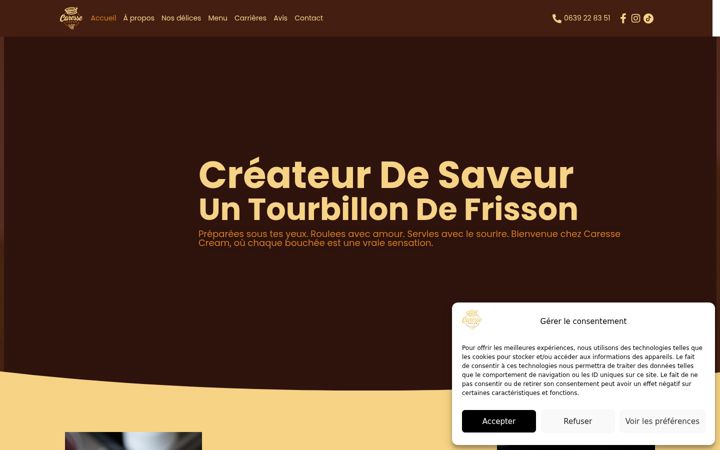 Screenshot of caressecream.com