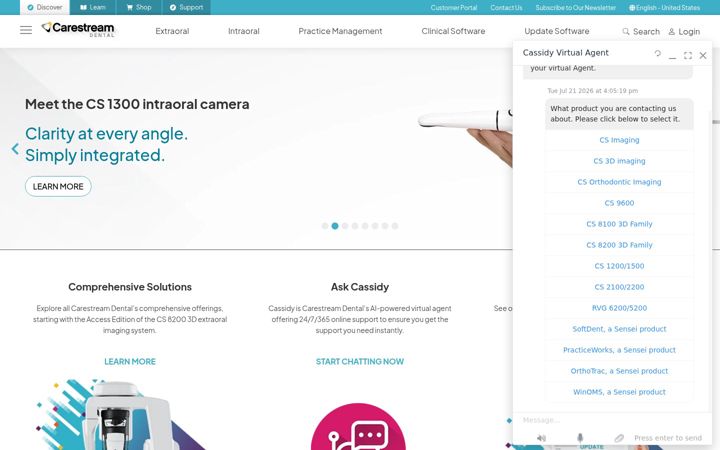 Screenshot of carestreamdental.com