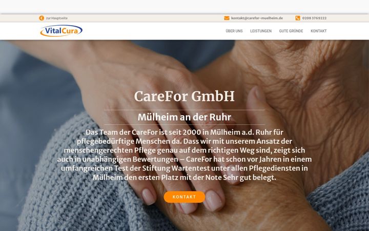 Screenshot of careteam-pflege.de