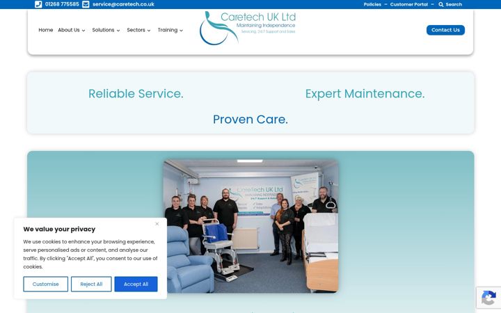 Screenshot of caretech.co.uk