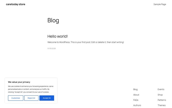 Screenshot of caretoday.store