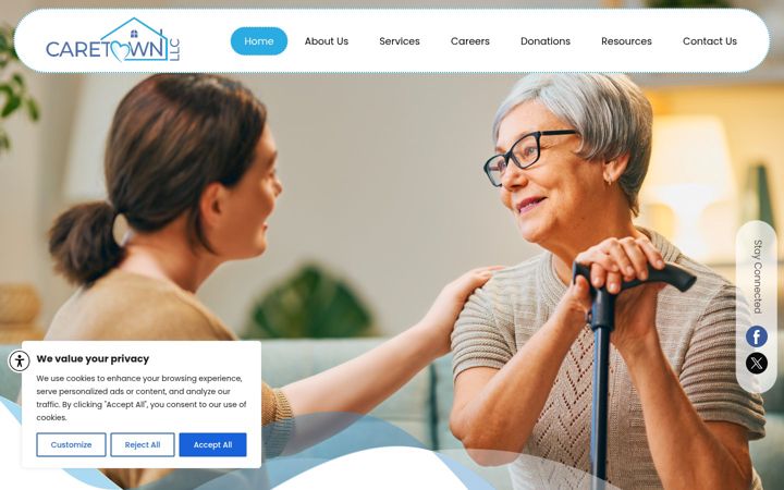 Screenshot of caretownllc.com