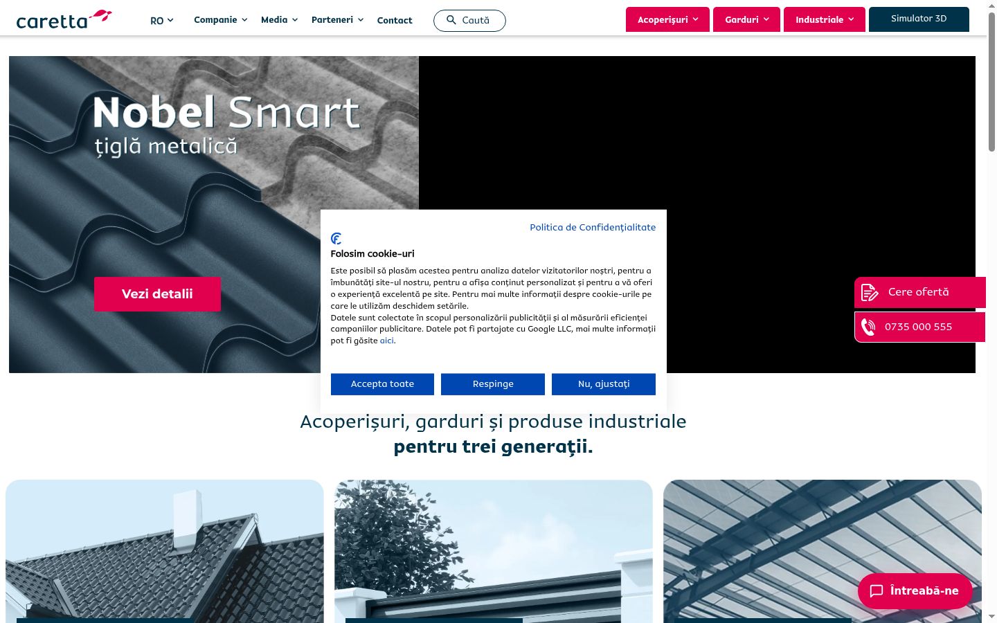 Screenshot of the consent banner shown before any interaction