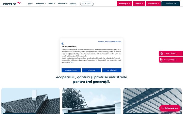 Screenshot of caretta.ro