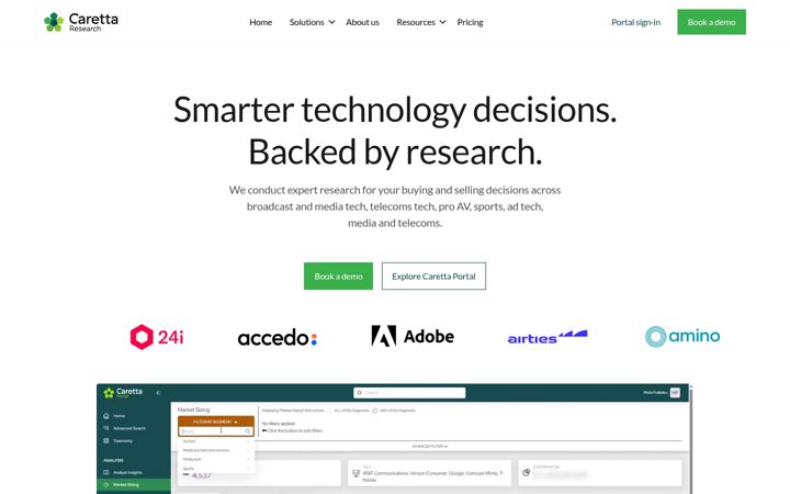 Screenshot of carettaresearch.com