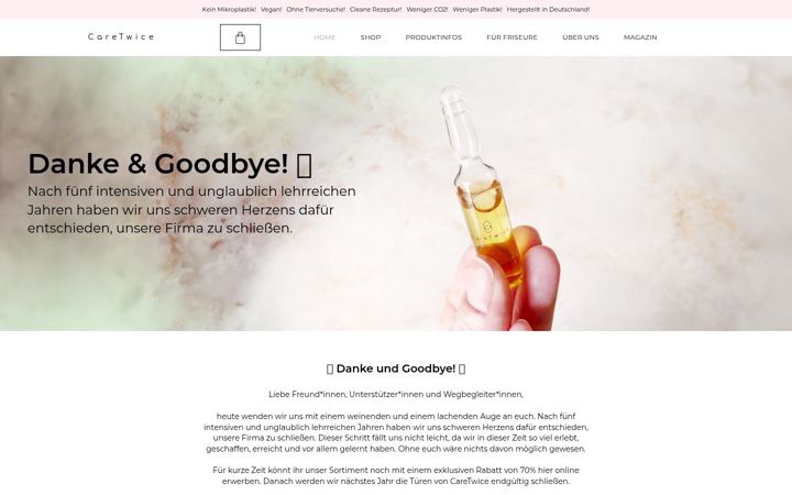 Screenshot of caretwice.com