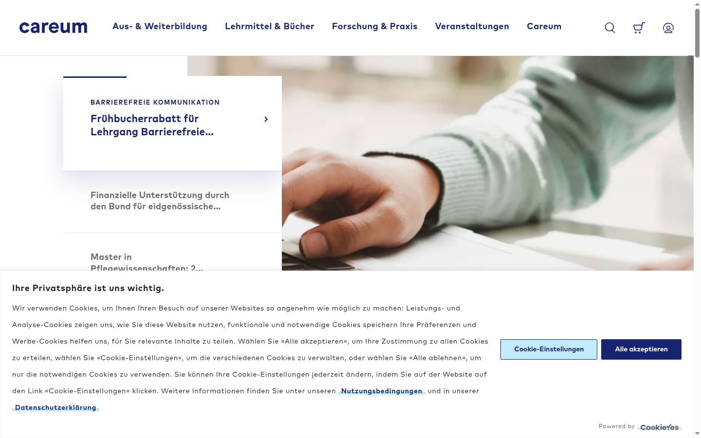 Screenshot tal-banner tal-kunsens muri qabel kwalunkwe interazzjoni
