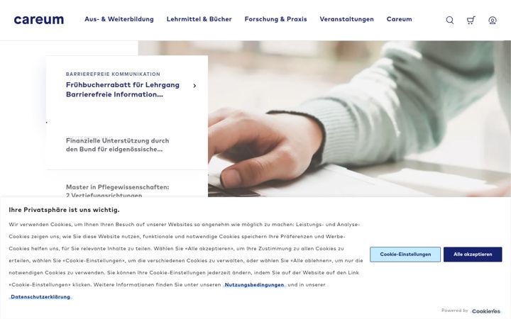 Screenshot of careum.ch
